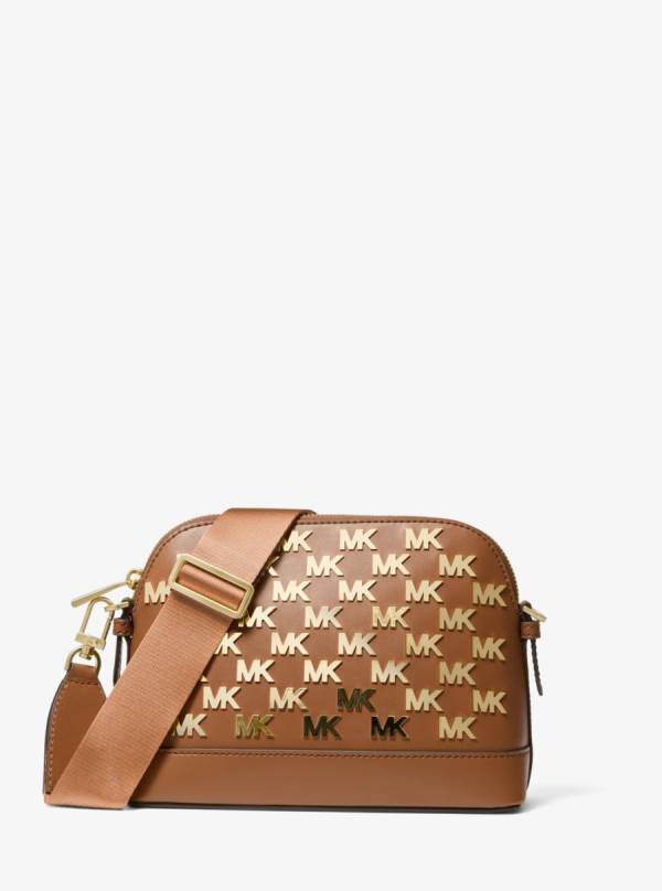 Damske Crossbody Kabelka Michael Kors Jet Set Large Embellished Faux Leather Dome Hnede - Kabelky Michael Kors Vypredaj | NBJSD-3091